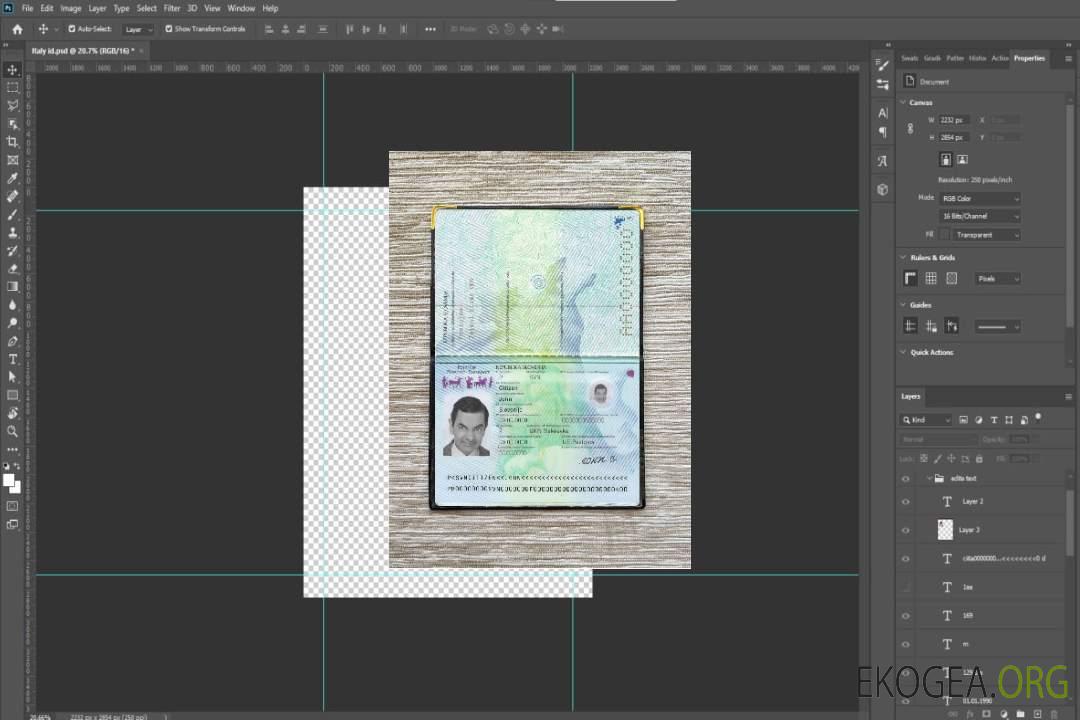 Look photo du passeport slovène template Look photo du passeport slovène template